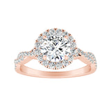 Halo 1.00 ct. Center Round Lab Grown Diamond Engagement Ring in 14K White Gold
