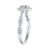 Halo 1.00 ct. Center Round Lab Grown Diamond Engagement Ring in 14K White Gold