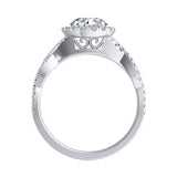 Halo 1.00 ct. Center Round Lab Grown Diamond Engagement Ring in 14K White Gold