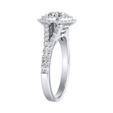 Double Halo 1.00 ct. Center Round Lab Grown Diamond Engagement Ring in 14K White Gold
