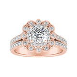 Halo 1.00 ct. Center Round Lab Grown Diamond Engagement Ring in 14K White Gold