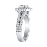Halo 1.00 ct. Center Round Lab Grown Diamond Engagement Ring in 14K White Gold
