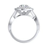 Double Halo 1.00 ct. Center Round Lab Grown Diamond Engagement Ring in 14K White Gold