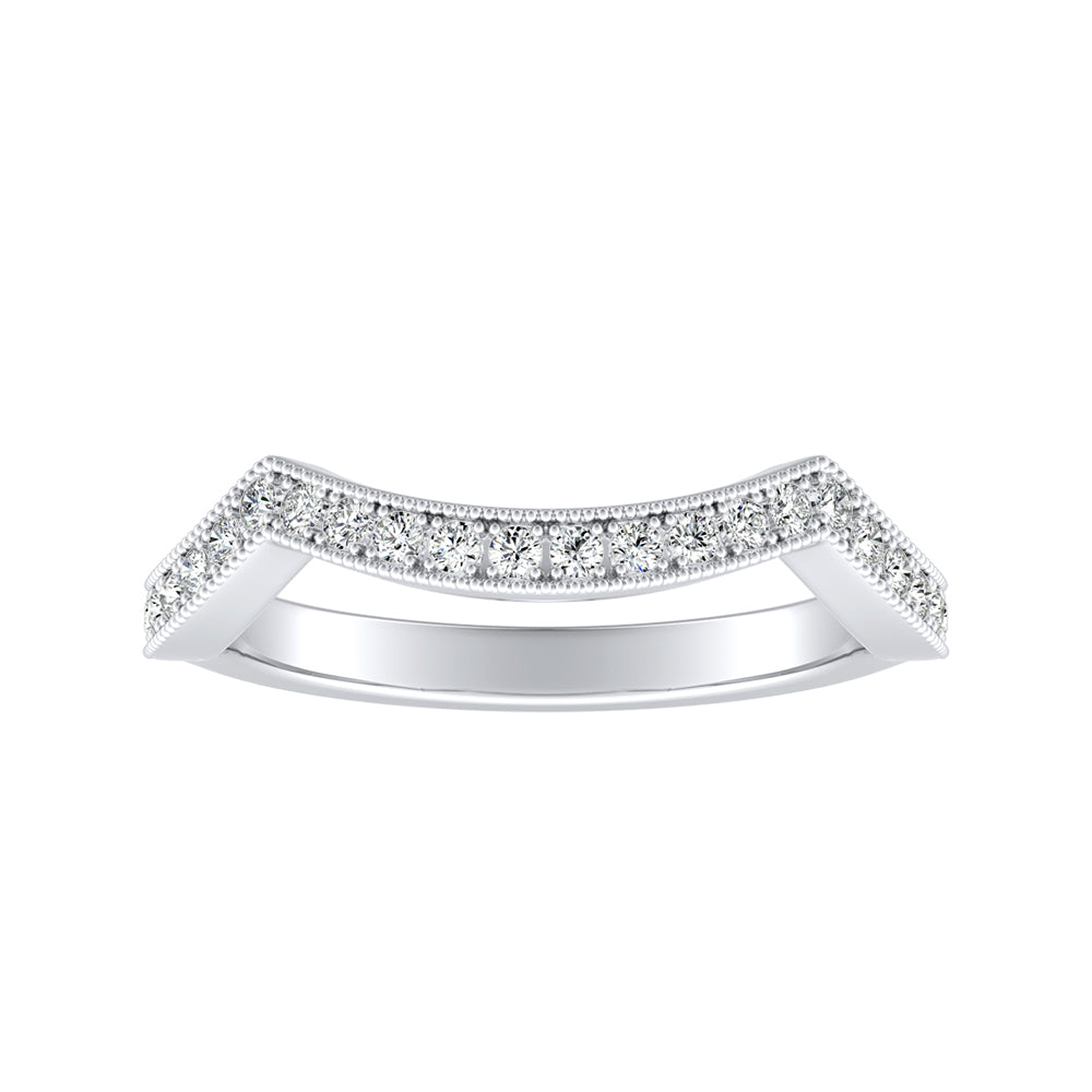 Simran Collection — Vintage Lab Grown Diamond Wedding Ring in 14K White Gold