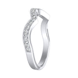 Vintage Lab Grown Diamond Wedding Ring in 14K White Gold