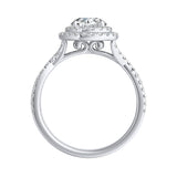 1.00 ct. Center Double Halo Round Lab Grown Diamond Engagement Ring in 14K White Gold