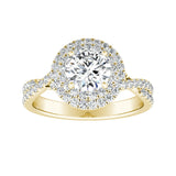1.00 ct. Center Double Halo Round Lab Grown Diamond Engagement Ring in 14K White Gold