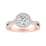 Halo 1.00 ct. Center Round Lab Grown Diamond Engagement Ring in 14K White Gold