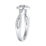 Halo 1.00 ct. Center Round Lab Grown Diamond Engagement Ring in 14K White Gold