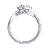Halo 1.00 ct. Center Round Lab Grown Diamond Engagement Ring in 14K White Gold