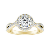 Halo 1.00 ct. Center Round Lab Grown Diamond Engagement Ring in 14K White Gold