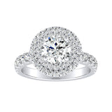 Double Halo 1.00 ct. Center Round Lab Grown Diamond Engagement Ring in 14K White Gold