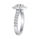 Double Halo 1.00 ct. Center Round Lab Grown Diamond Engagement Ring in 14K White Gold