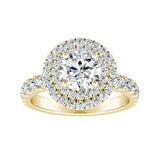 Double Halo 1.00 ct. Center Round Lab Grown Diamond Engagement Ring in 14K White Gold