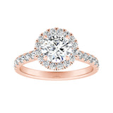 Halo 1.00 ct. Center Round Lab Grown Diamond Engagement Ring in 14K White Gold