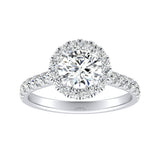 Halo 1.00 ct. Center Round Lab Grown Diamond Engagement Ring in 14K White Gold