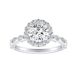 1.00 ct. Center Halo Round Lab Grown Diamond Engagement Ring in 14K White Gold