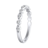 Vintage Lab Grown Diamond Wedding Ring in 14K White Gold