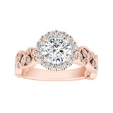 Vintage Halo 1.00 ct. Center Round Lab Grown Diamond Engagement Ring in 14K White Gold