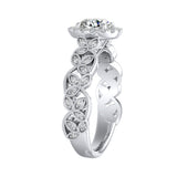 Vintage Halo 1.00 ct. Center Round Lab Grown Diamond Engagement Ring in 14K White Gold