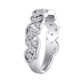 Vintage Lab Grown Diamond Wedding Ring in 14K White Gold