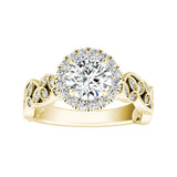 Vintage Halo 1.00 ct. Center Round Lab Grown Diamond Engagement Ring in 14K White Gold