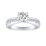 Classic 1.00 ct. Center Round Lab Grown Diamond Engagement Ring in 14K White Gold
