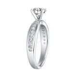 Classic 1.00 ct. Center Round Lab Grown Diamond Engagement Ring in 14K White Gold