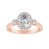 Halo 1.00 ct. Center Oval Lab Grown Diamond Engagement Ring in 14K White Gold