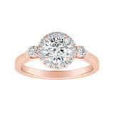 Halo 1.00 ct. Center Round Lab Grown Diamond Engagement Ring in 14K White Gold