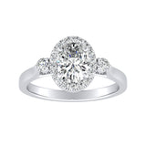 Halo 1.00 ct. Center Oval Lab Grown Diamond Engagement Ring in 14K White Gold