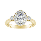 Halo 1.00 ct. Center Oval Lab Grown Diamond Engagement Ring in 14K White Gold