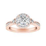 Halo 1.00 ct. Center Round Lab Grown Diamond Engagement Ring in 14K White Gold