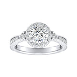 Halo 1.00 ct. Center Round Lab Grown Diamond Engagement Ring in 14K White Gold