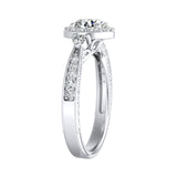 Halo 1.00 ct. Center Round Lab Grown Diamond Engagement Ring in 14K White Gold