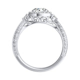 Halo 1.00 ct. Center Round Lab Grown Diamond Engagement Ring in 14K White Gold