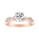 1.00 ct. Center Round Lab Grown Modern Diamond Engagement Ring in 14K White Gold
