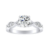 1.00 ct. Center Round Lab Grown Modern Diamond Engagement Ring in 14K White Gold