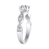 1.00 ct. Center Round Lab Grown Modern Diamond Engagement Ring in 14K White Gold