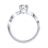 1.00 ct. Center Round Lab Grown Modern Diamond Engagement Ring in 14K White Gold