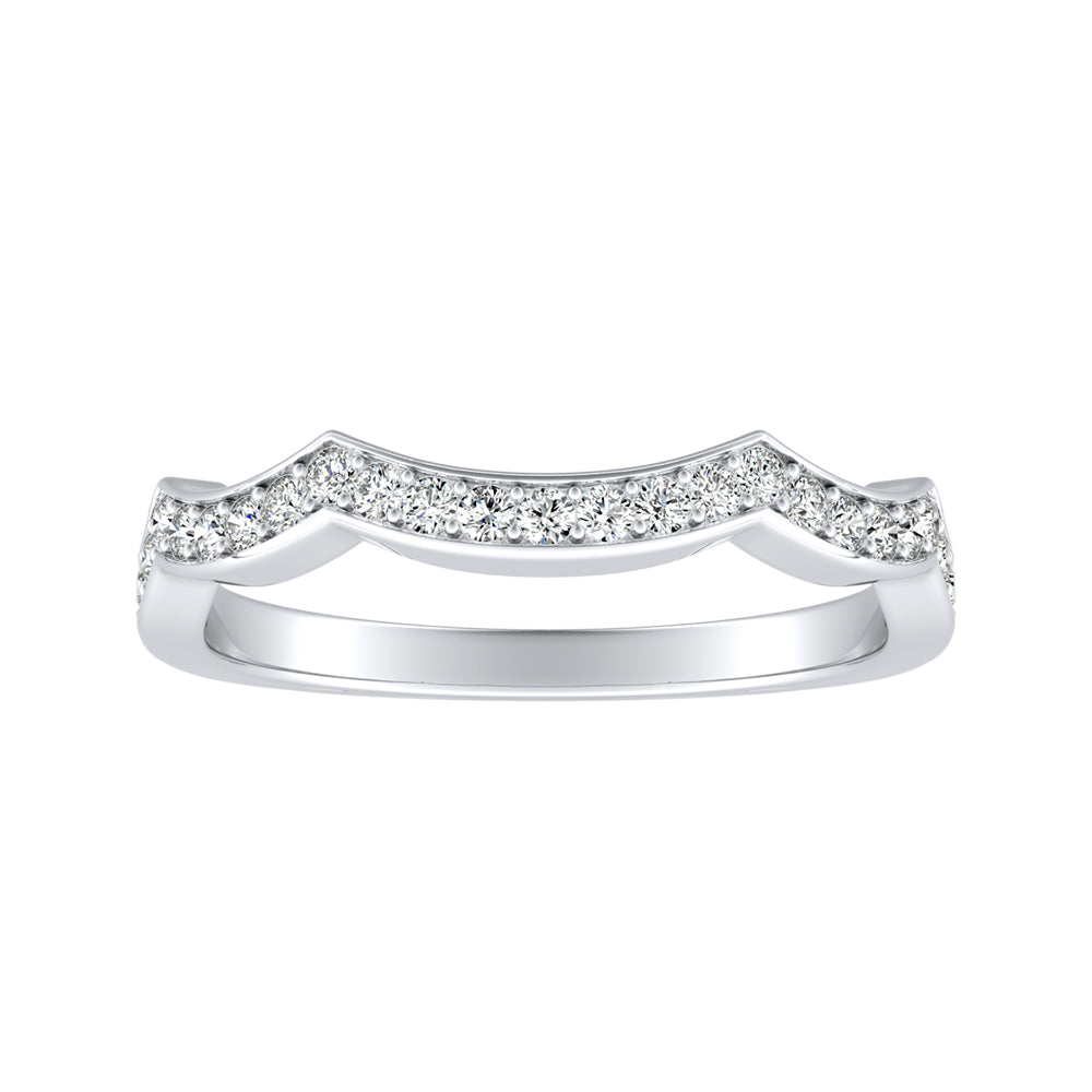 Simran Collection — Modern Lab Grown Diamond Wedding Ring in 14K White Gold