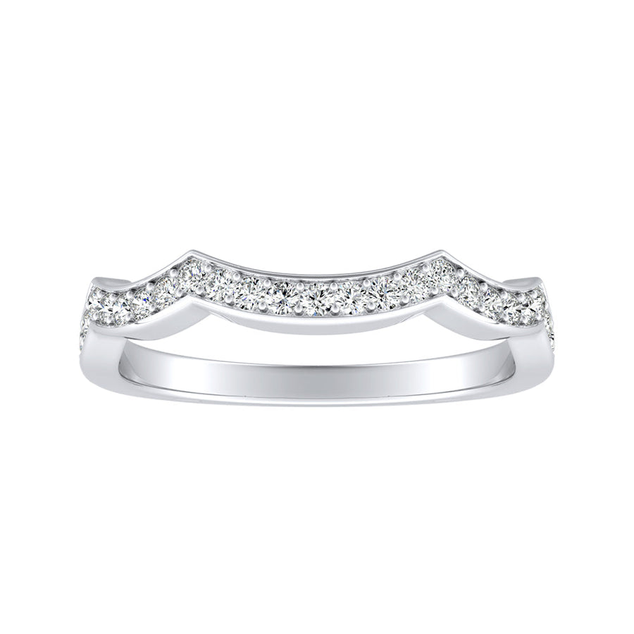 Simran Collection — Modern Lab Grown Diamond Wedding Ring in 14K White Gold