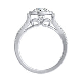 1.00 ct. Center Round Lab Grown Diamond Halo Engagement Ring in 14K White Gold