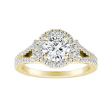 1.00 ct. Center Round Lab Grown Diamond Halo Engagement Ring in 14K White Gold