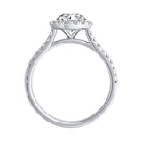 Halo Two Row 1.00 ct. Center Round Lab Grown Diamond Engagement Ring in 14K White Gold