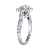 Halo 1.00 ct. Center Round Lab Grown Diamond Engagement Ring in 14K White Gold