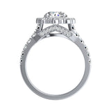 Halo 1.00 ct. Center Round Lab Grown Diamond Engagement Ring in 14K White Gold