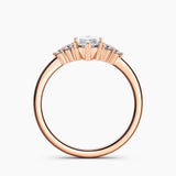 Dainty Three Stone Diamond Engagement Ring with  1.00 ct. Center Marquise Lab Grown Diamond in 14K Rose Gold