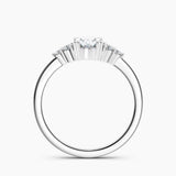 Dainty Three Stone Diamond Engagement Ring with  1.00 ct. Center Oval Lab Grown Diamond in 14K White Gold