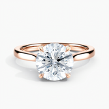 Hidden Details Solitaire Engagement Ring with  1.00 ct. Center Round Lab Grown Diamond Engagement Ring in 14K Yellow Gold